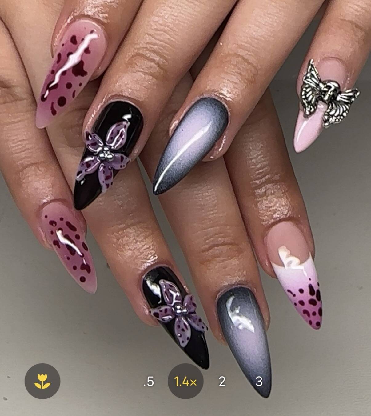 Purple Butterfly Chrome Set