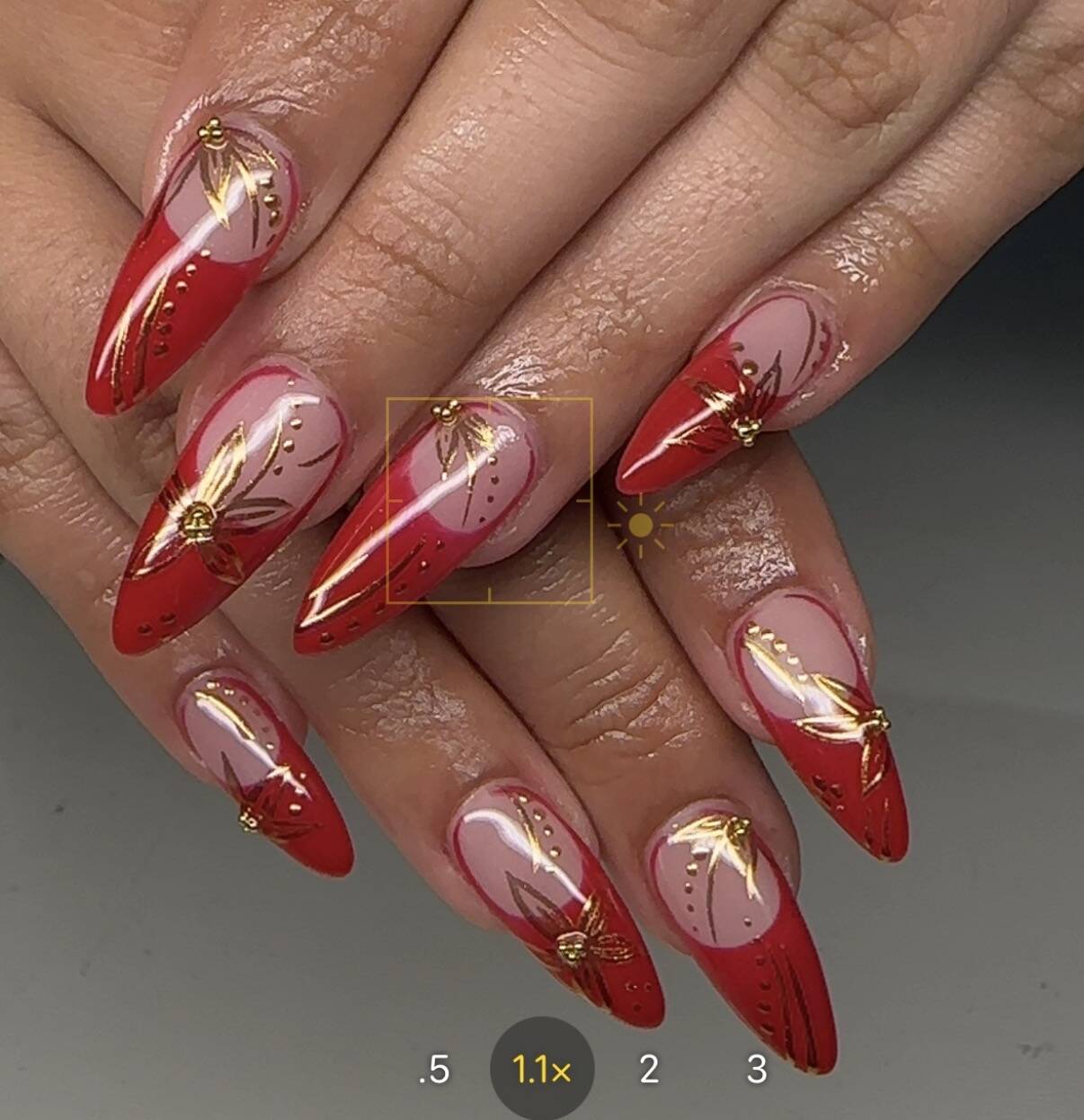 Red and Gold Floral Set