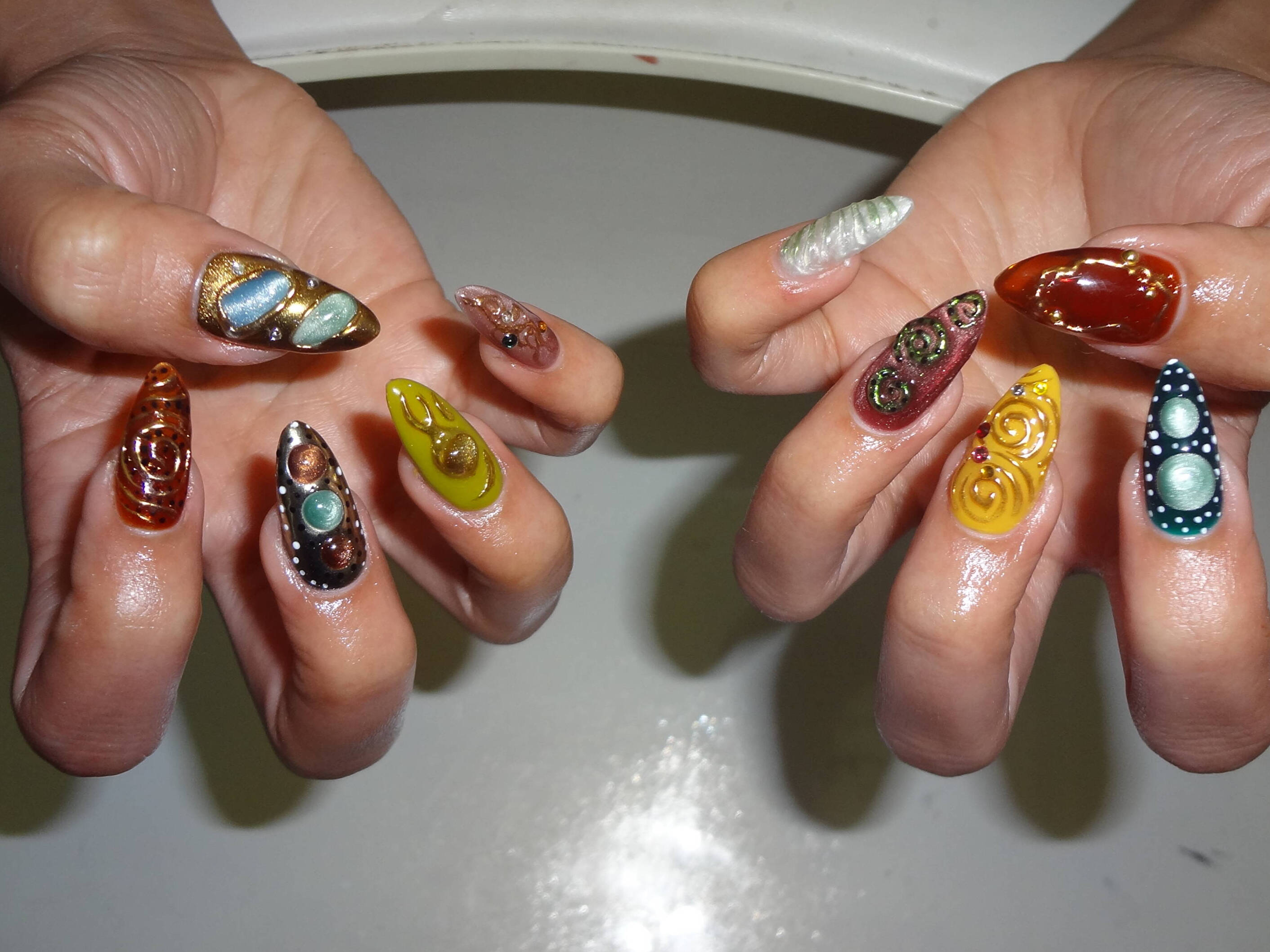 Eclectic Metallic Nail Art